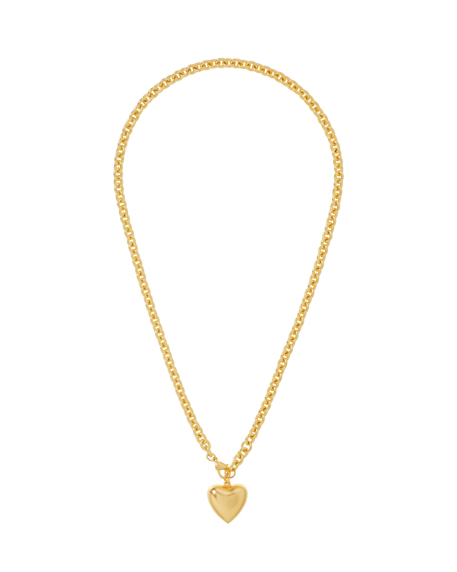 The Mini Puffy Heart Necklace in Gold