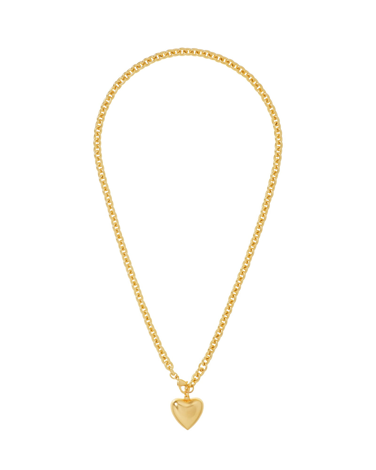 The Mini Puffy Heart Necklace in Gold