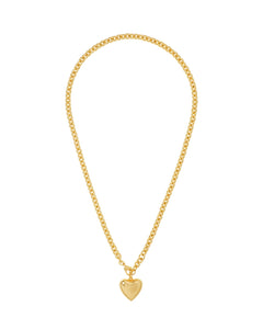 The Mini Puffy Heart Necklace in Gold