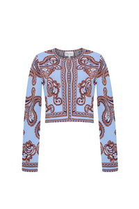 Llana Cardigan in Sierra Paisley Sky