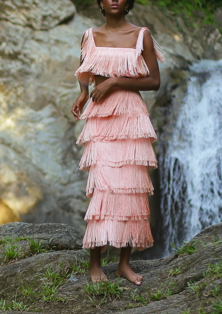 LLUVIA SKIRT IN HOT PEACH - No Pise La Grama Web