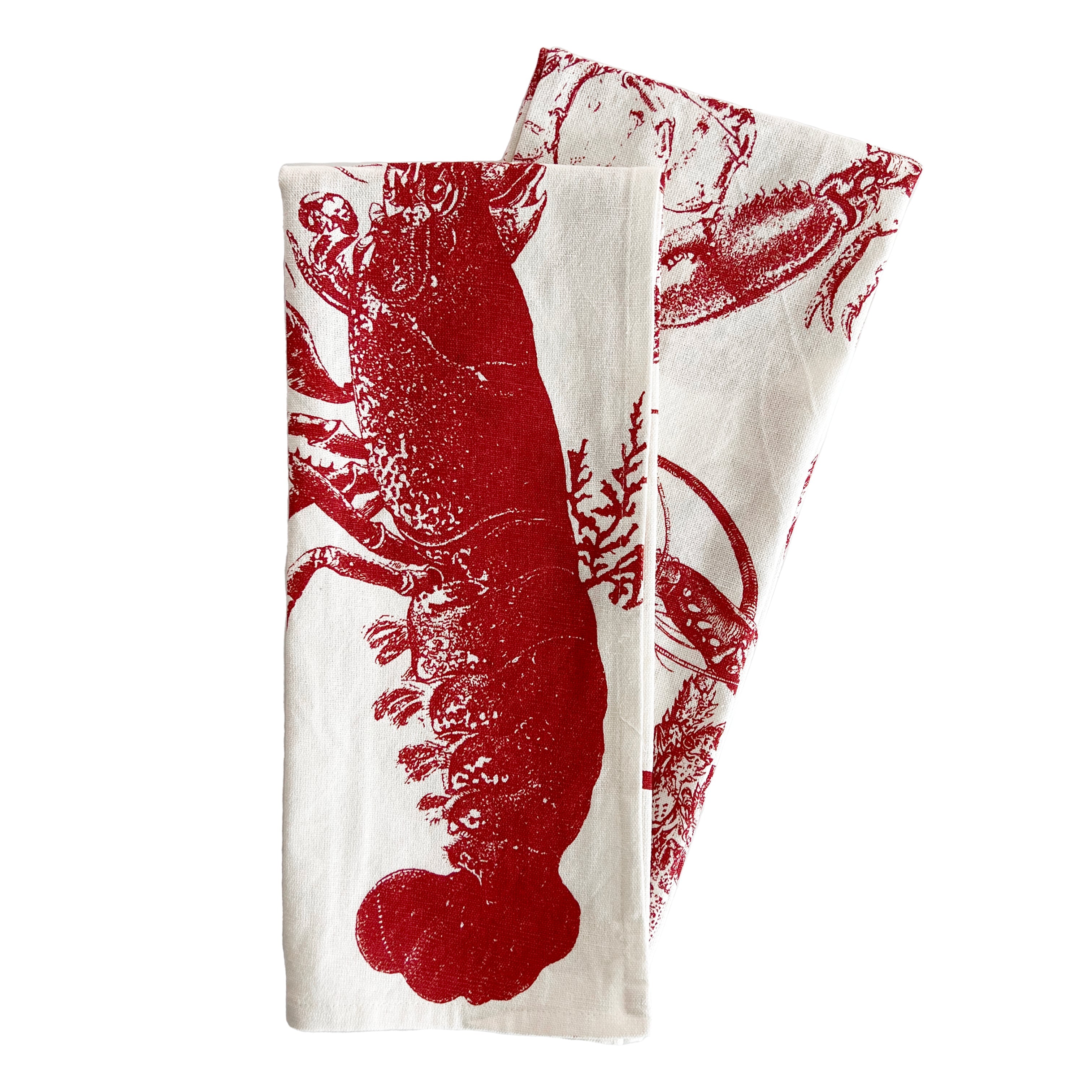 Red Lobsters Kitchen Towels, Set of 2