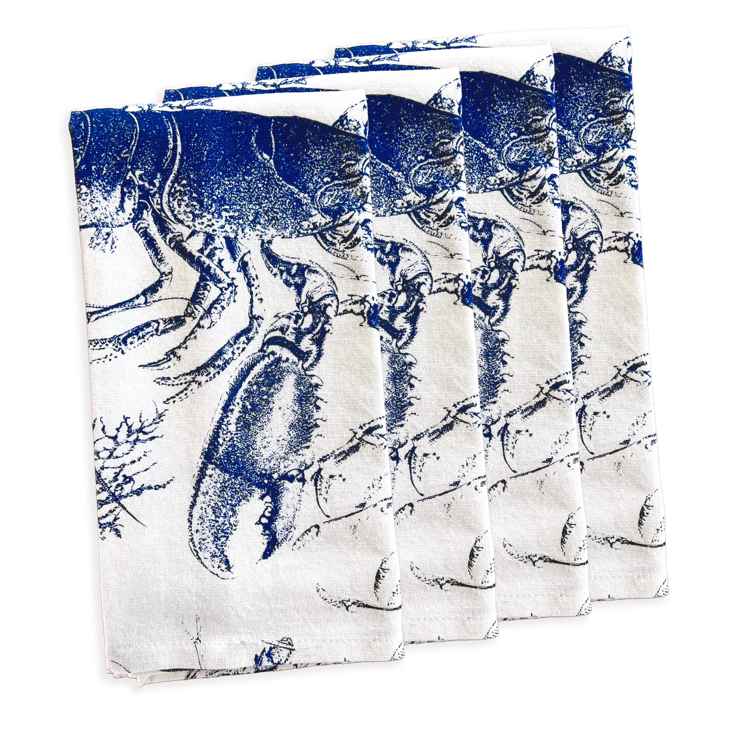 Blue Lobster Dinner Napkins, Set of 4