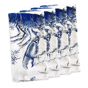 Blue Lobster Dinner Napkins, Set of 4