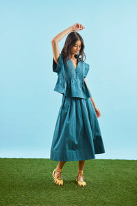 Lola Top in Petrol Green