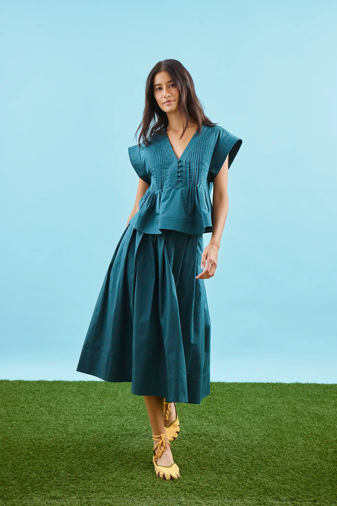 Lola Top in Petrol Green