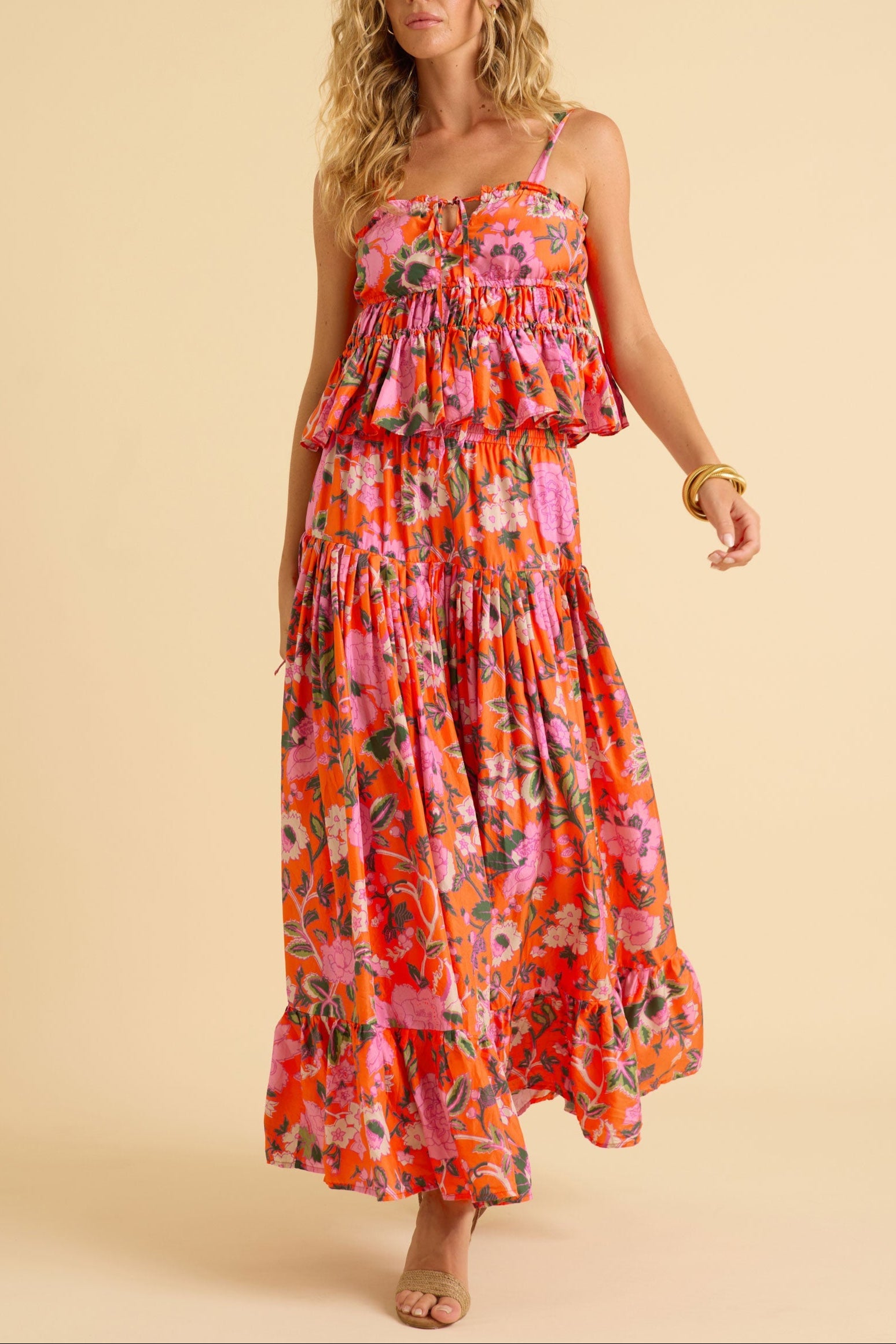 Lourdes Skirt in Pink Floral