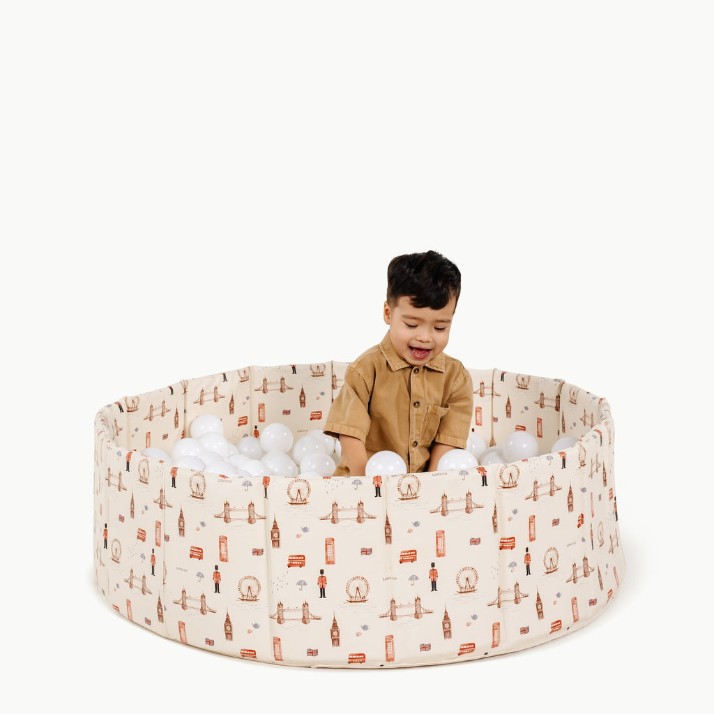London@kid playing in the london ball pit