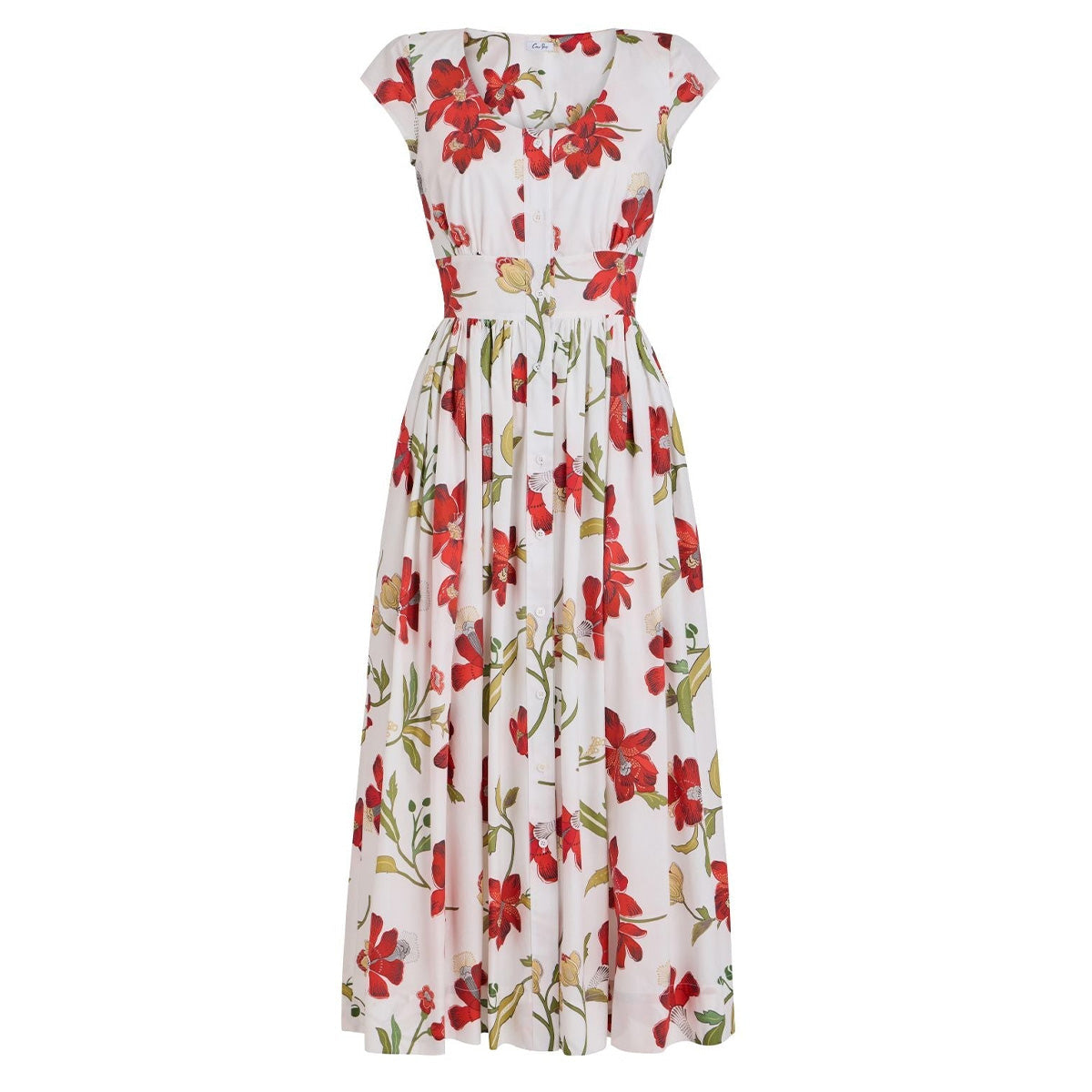 Mary Dress in Red Hibiscus