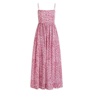 Emerson Dress in Pink Island Geometric