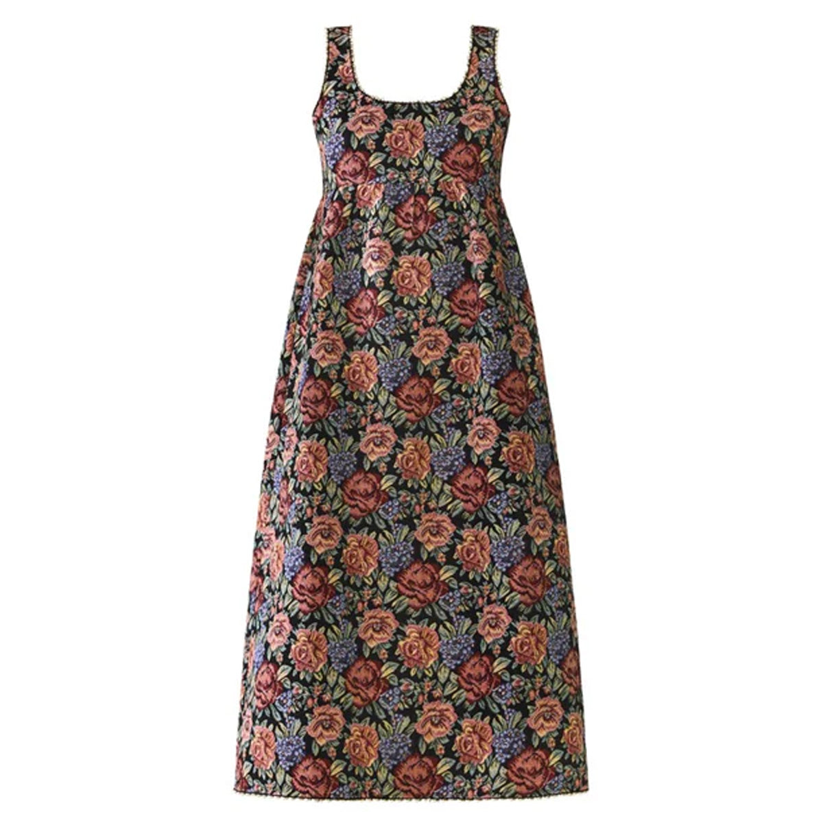 Emily Dress in Black Rainbow Jacquard