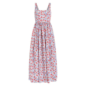Scoop Neck Dress in Red Bougainvillea