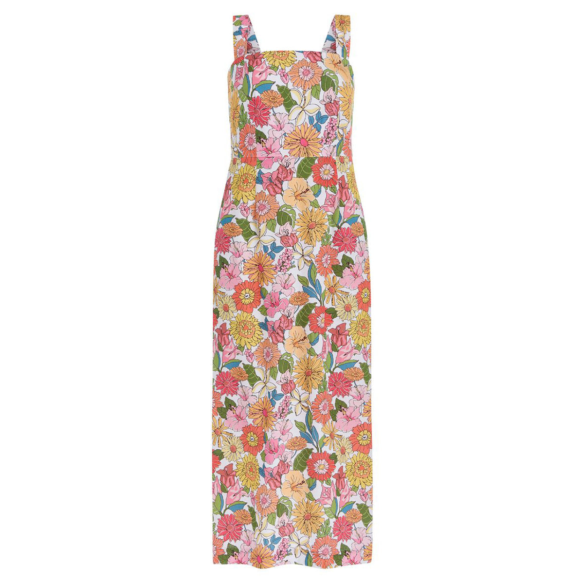 Long Slip Dress in Flower Heads