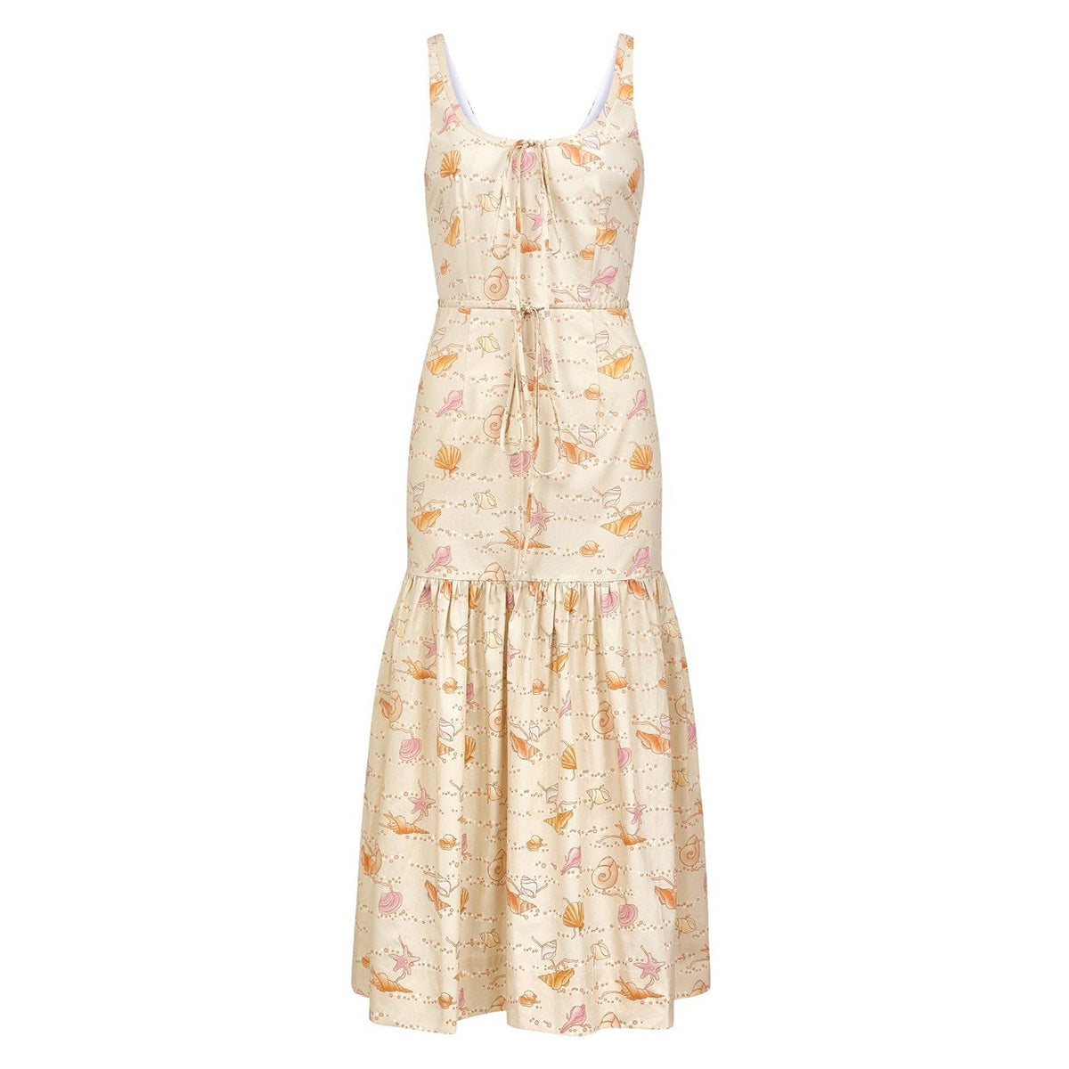 Double Drawstring Dress in Warm Shell