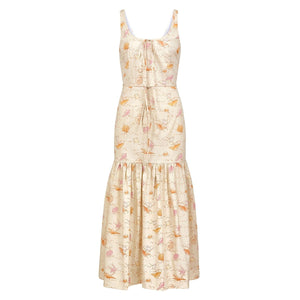 Double Drawstring Dress in Warm Shell