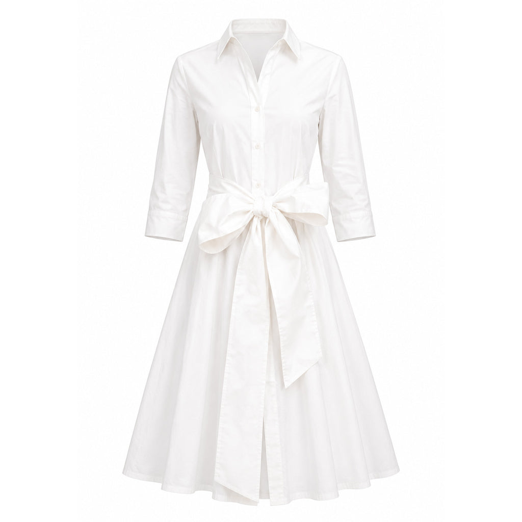 Collared Cocktail Dress in Wedding White