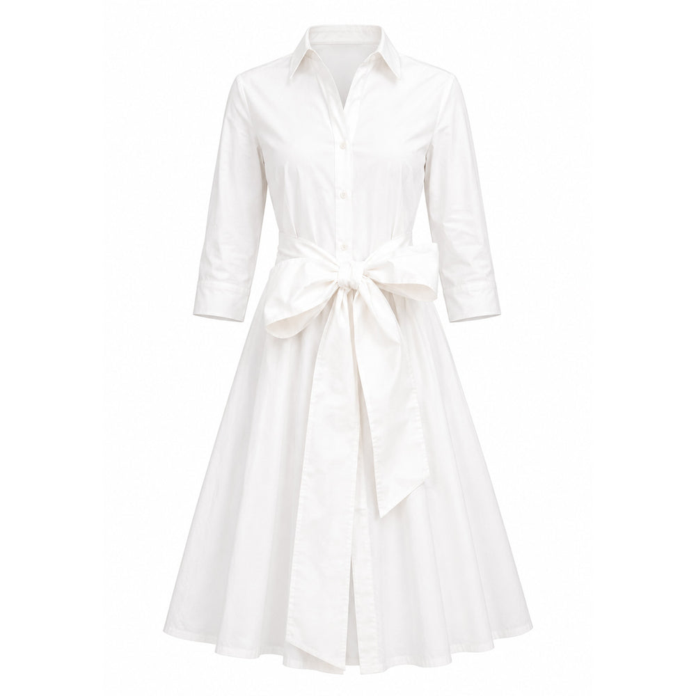 Collared Cocktail Dress in Wedding White