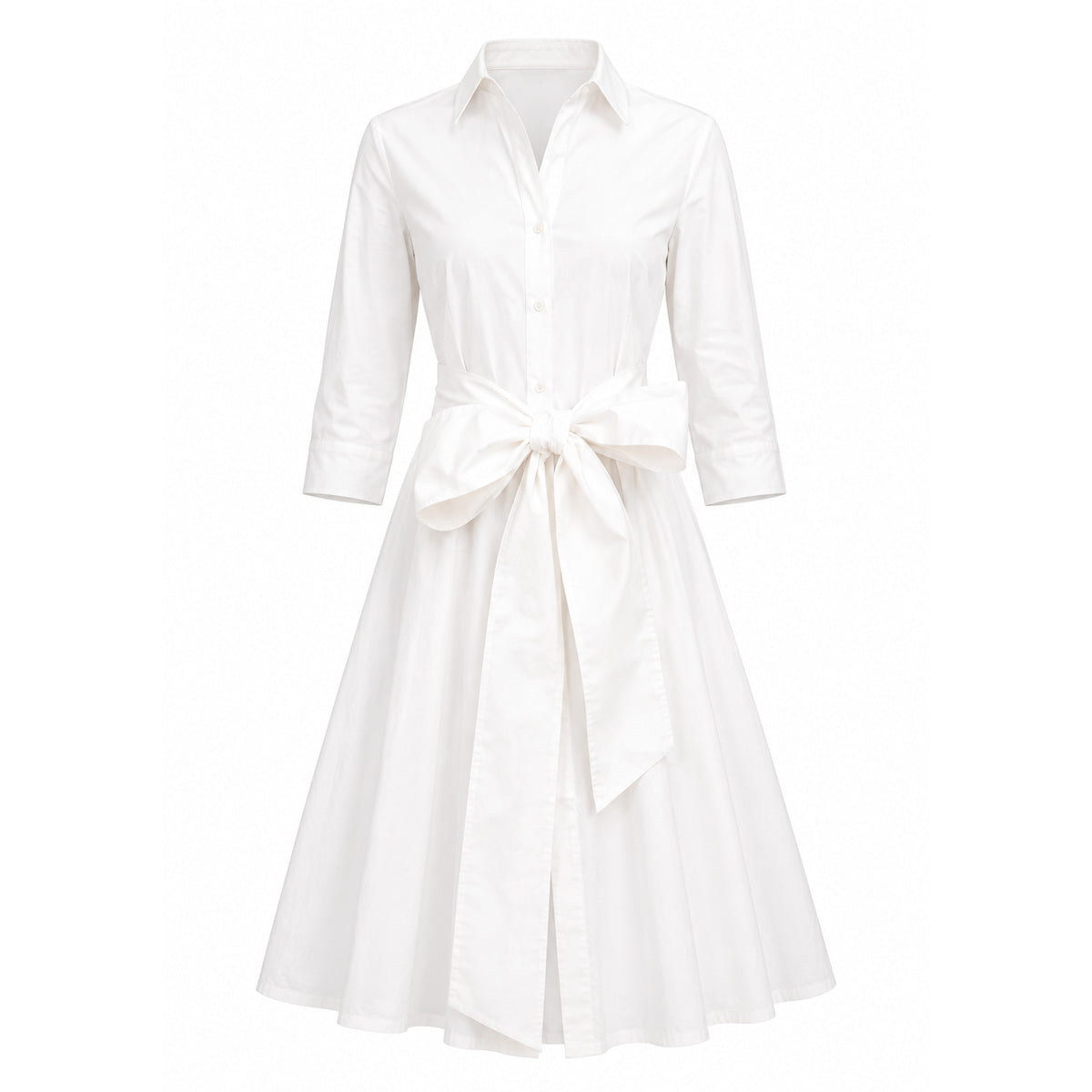 Collared Cocktail Dress in Wedding White