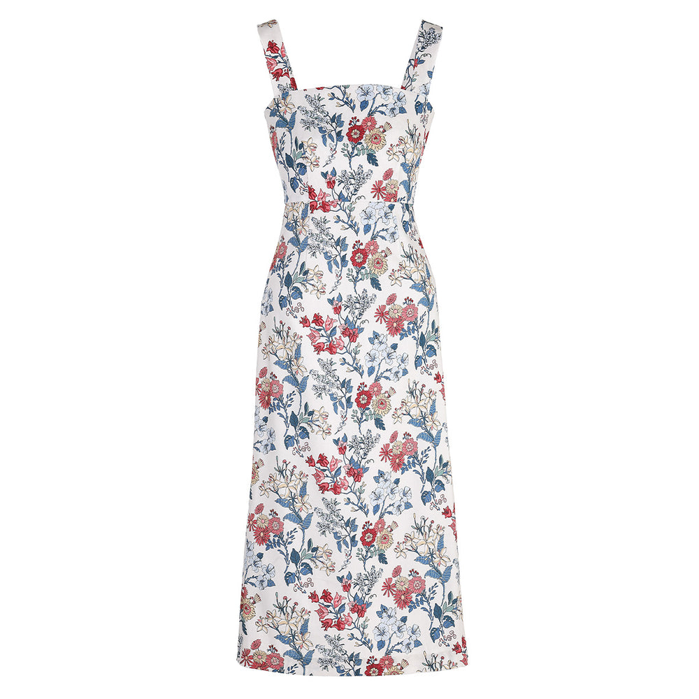 Long Slip Dress in Antique Floral