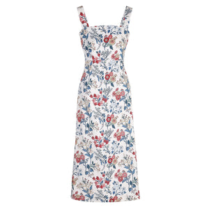 Long Slip Dress in Antique Floral