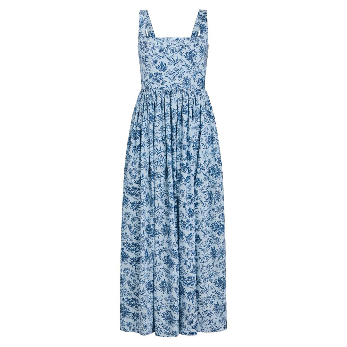 Scoop Neck Dress in Blue Flora