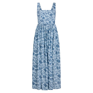 Scoop Neck Dress in Blue Flora