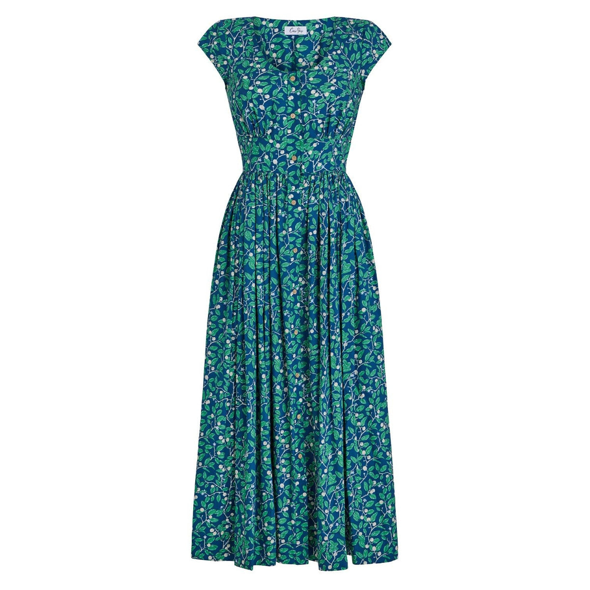Mary Dress in Dark Blue Limes