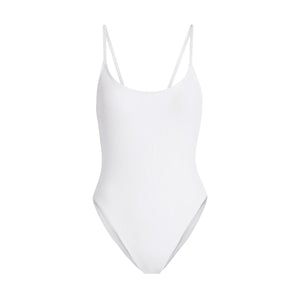 The Laguna One Piece in Ribbed White