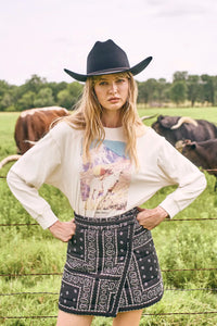Powell Skirt in Aces Wild Black