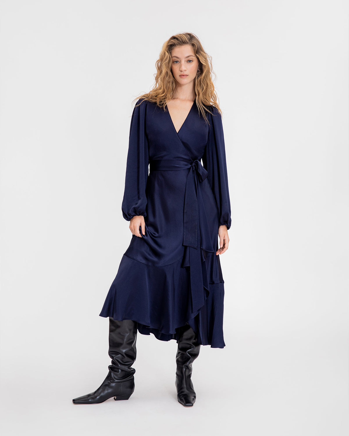 Long Sleeve Blaire Dress in Anthracite