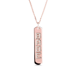 Longtag-Babe-RG, 14k rose gold