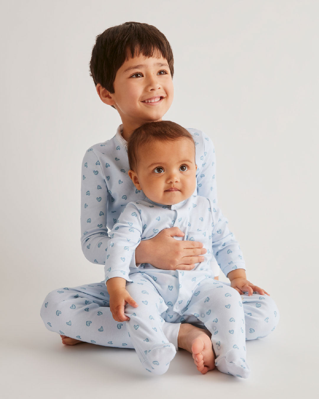 Love Heart Pajama in Child Blue