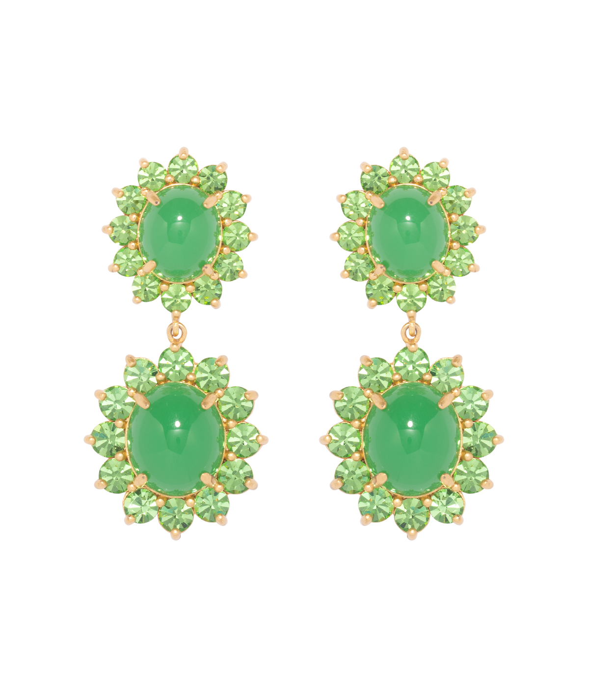 Georgie Drop Earrings in Green