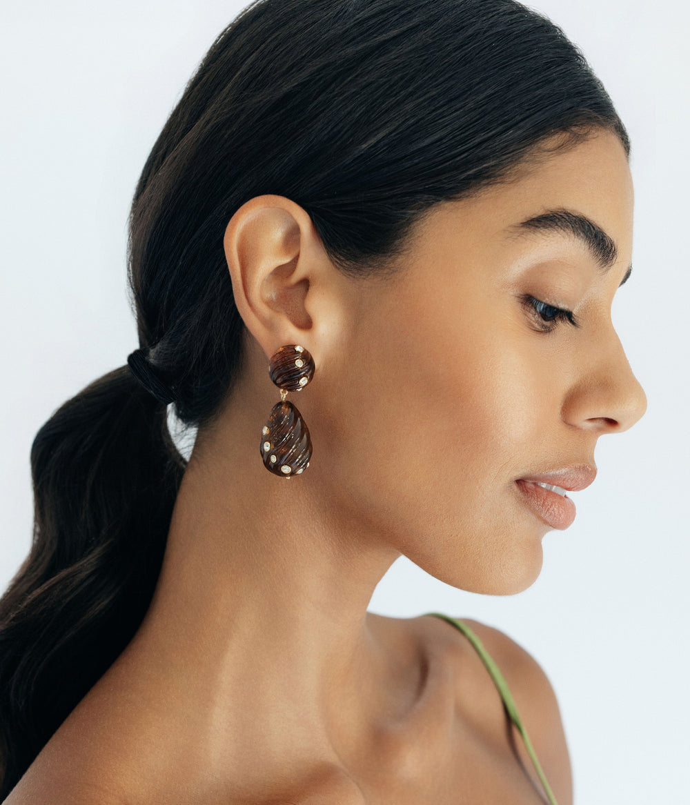 Raeni Drop Earrings in Tortoise