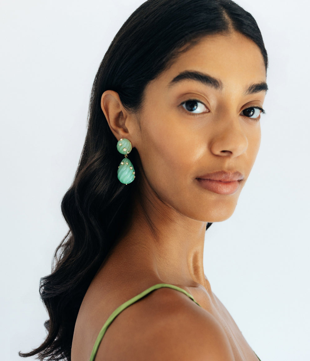 Raeni Drop Earrings in Mint
