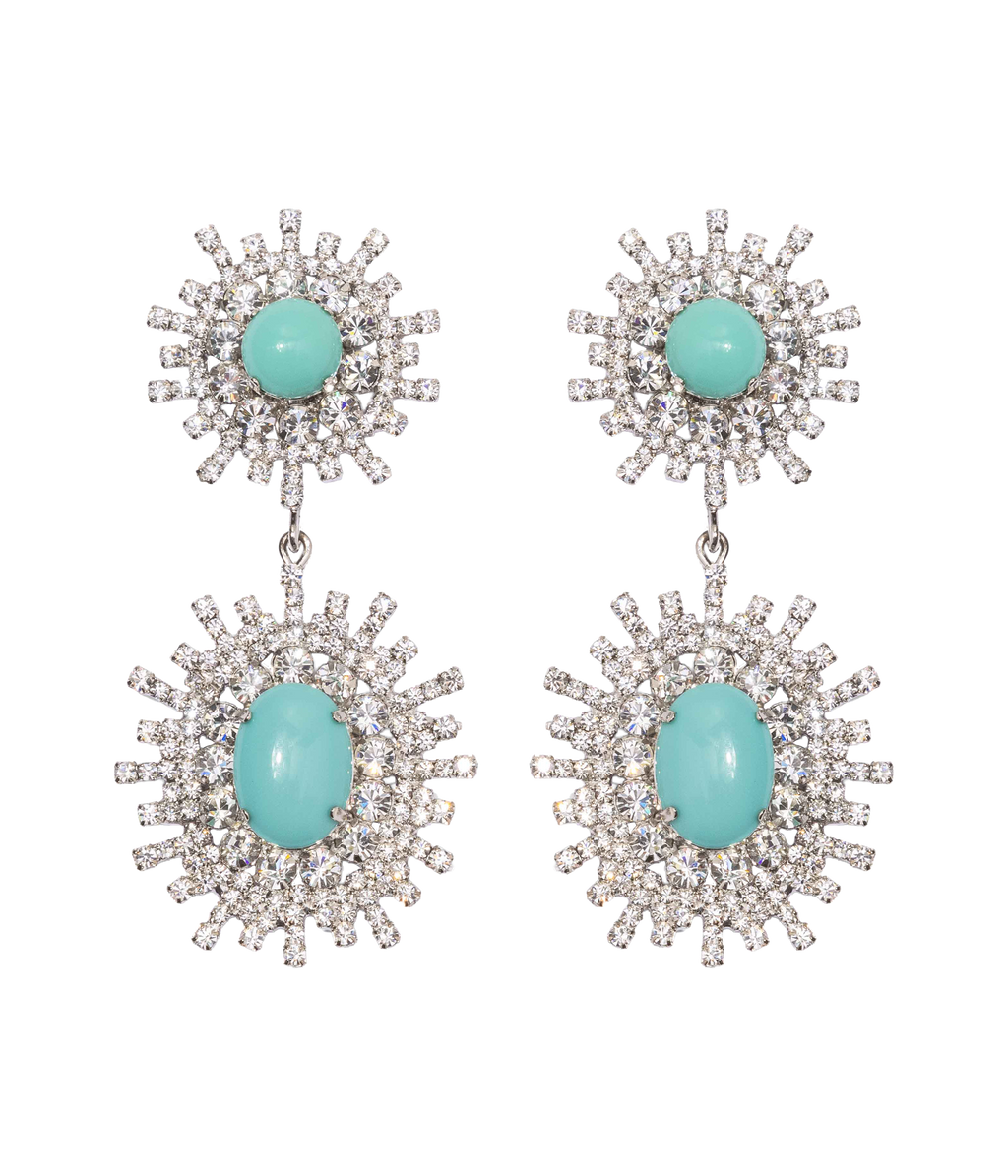 Stevie Statement Earrings in Turquoise - Loren Hope