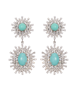 Stevie Statement Earrings in Turquoise - Loren Hope