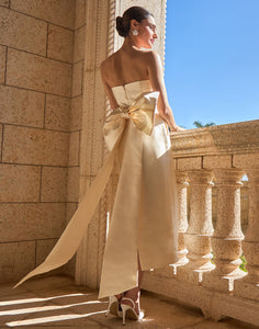 Lorena Convertible Bow Dress in Ivory