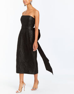 Lorena Convertible™ Bow Dress in Black Metallic Jacquard