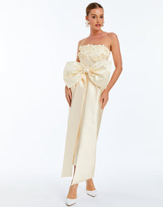 Lorena Convertible Bow Dress in Ivory