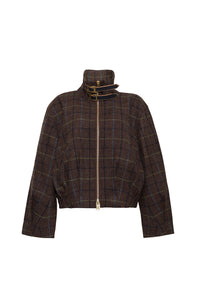 Lorna Jacket in Oswald Plaid Army Green