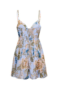 Miro Mini Dress in Flora Meadow Light Blue