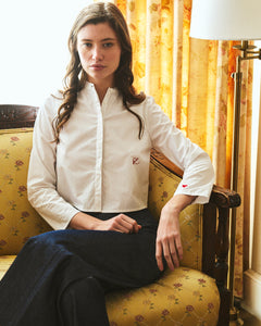 Henrietta Blouse in Blanc & Rouge