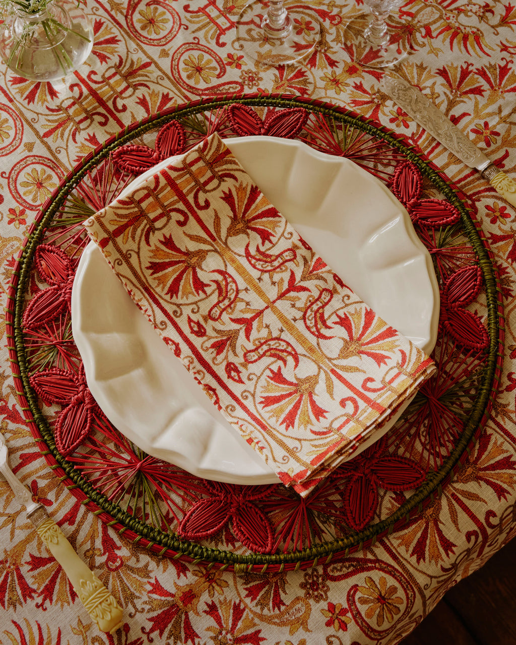 Louloudi Woven Placemat, Burgundy
