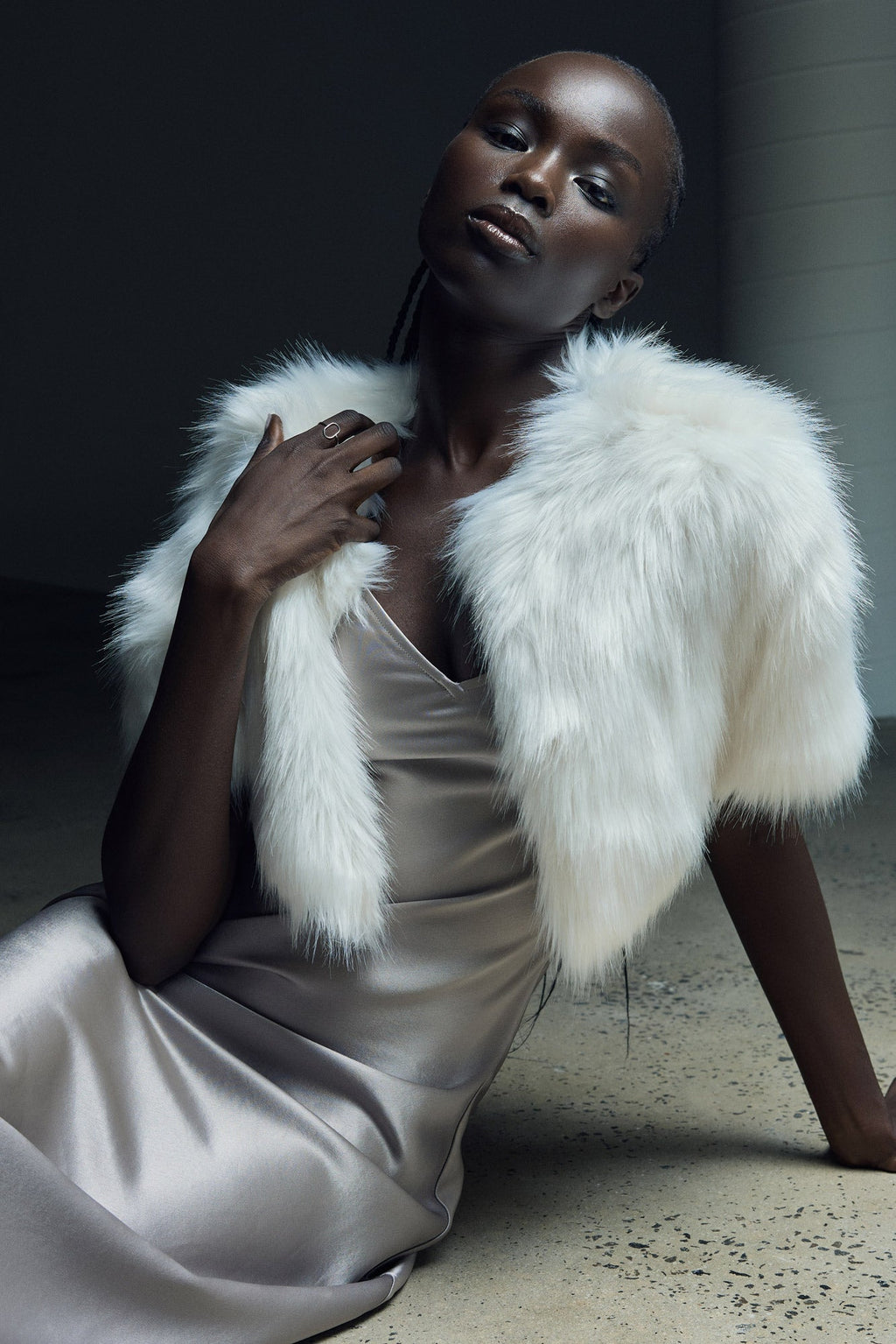 Love a Fur Bolero in Ivory