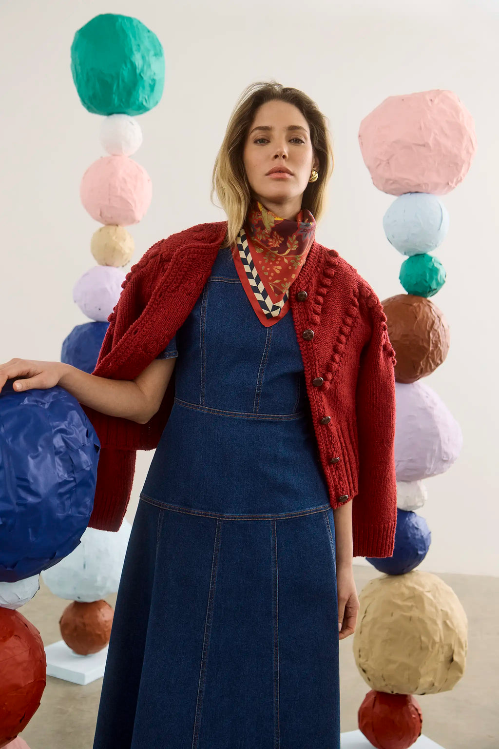 Bobble Sweater in Maroon