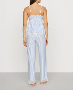 Isla Cami and Pant Pajama Set in Regatta Stripe Summer Blue/White