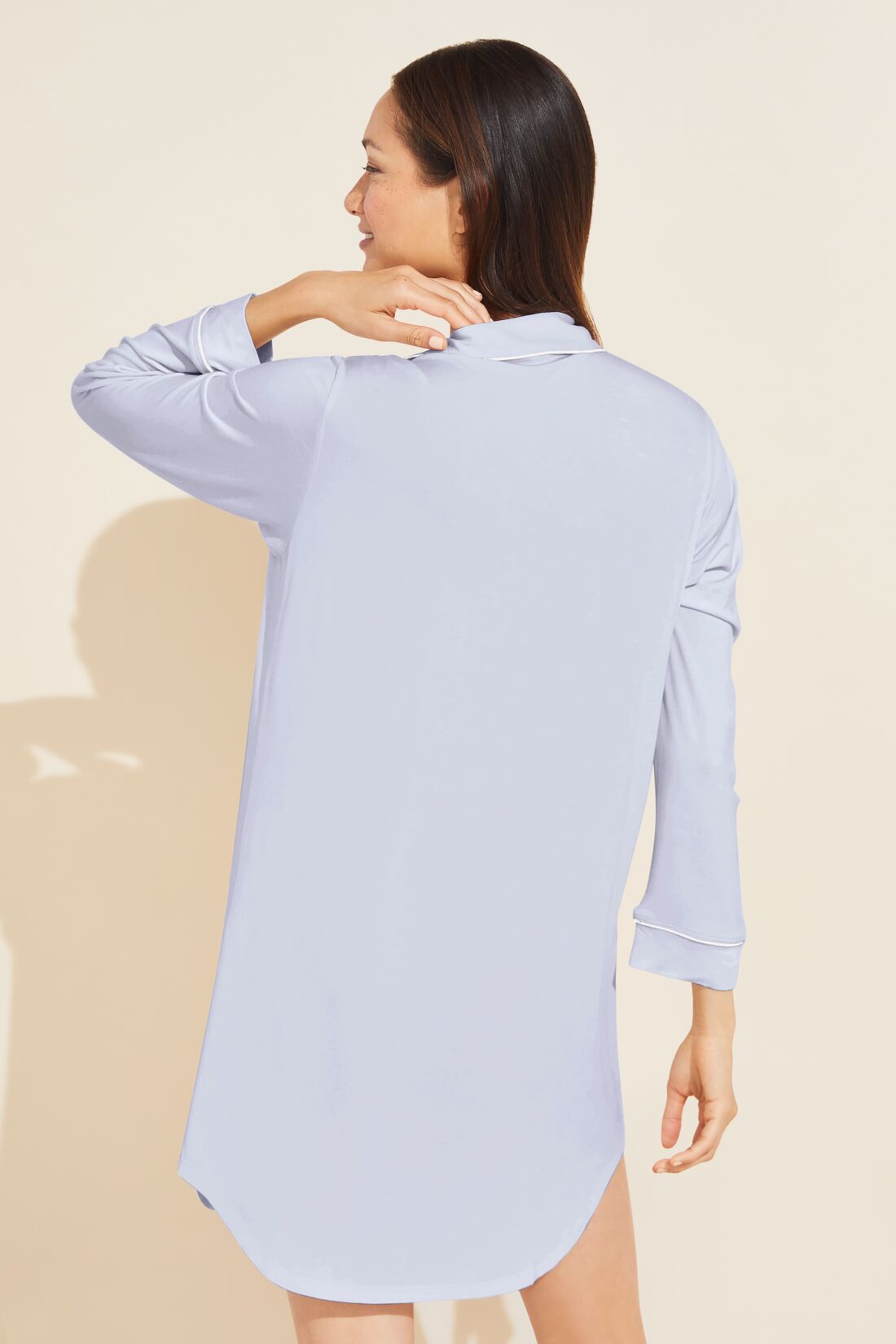 Gisele Sleepshirt in Ice Blue/Ivory