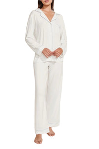 Gisele Long Pj Set in White/Ice Blue