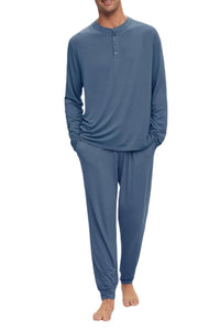 Henry The Tencel Modal Long Pj Set In Coastal Blue